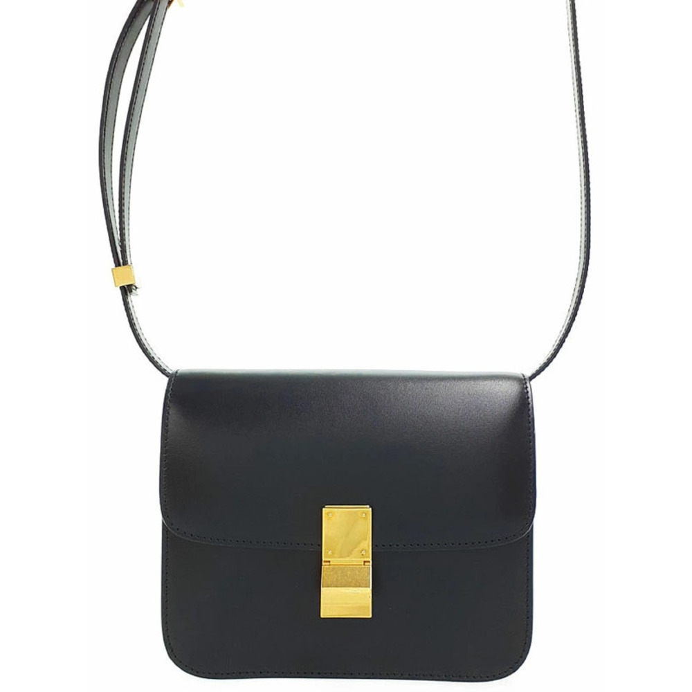 Celine Box Calfskin Box Flap Bag Black